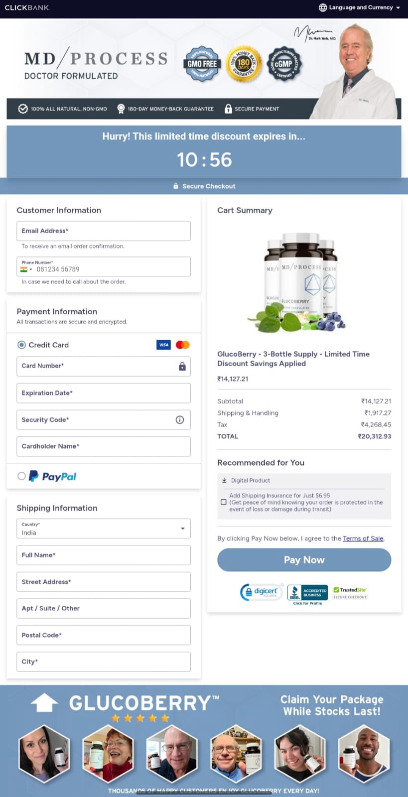 GlucoBerry-Secure-Checkout